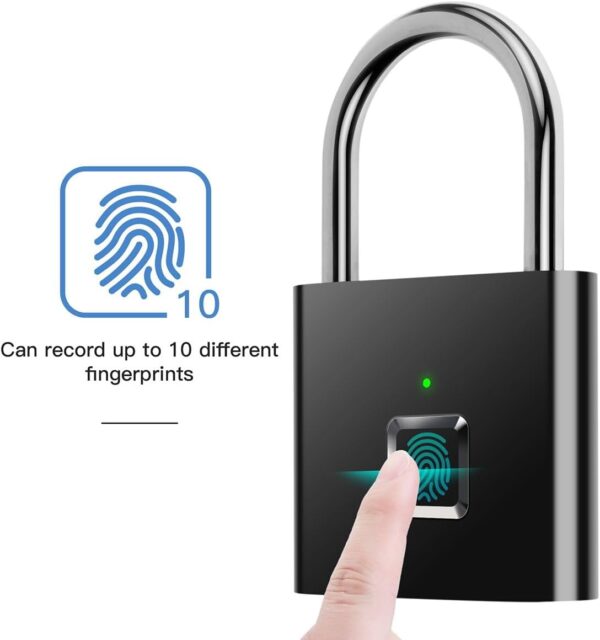 Electronic Door Lock Fingerprint Recognition Smart Keyless Waterproof Security Anti-Theft Padlock
